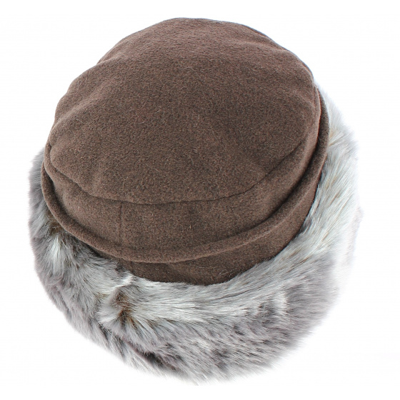 Akilina Faux Fur & Fleece Lined Brown Toque - Traclet