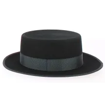 Canotier Feutre laine noir made in france- Traclet