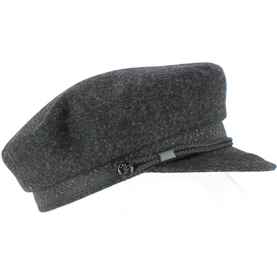 Elven Anthracite Wool Sailor Cap-Traclet