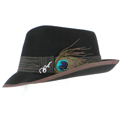 Fedora Hat Clark Black Felt - Carlos Santana Reference: 1747 | Traclet Hat Shop