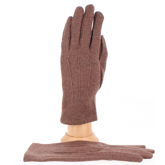 Women's Brown Alice Wool Touchscreen Gloves - Traclet