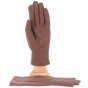 Women's Brown Alice Wool Touchscreen Gloves - Traclet