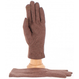 Women's Brown Alice Wool Touchscreen Gloves - Traclet