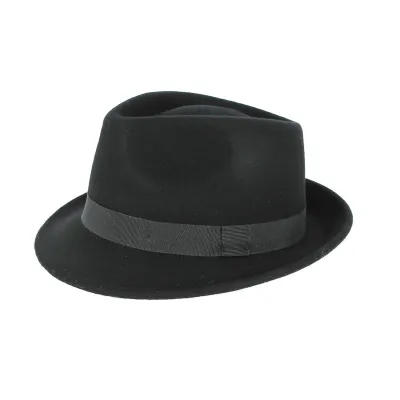 Chapeau Trilby Hector en Feutre Laine Noir- Traclet Reference : 8473 | Chapellerie Traclet