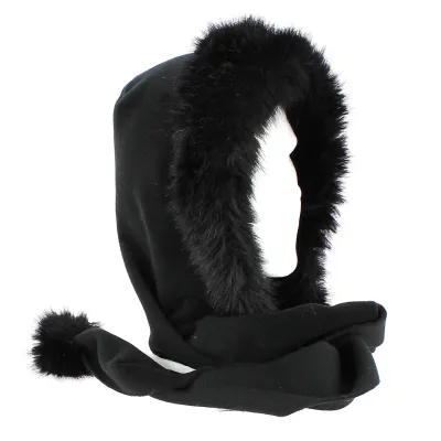 Capuche Jacqueline polaire Noir - Traclet