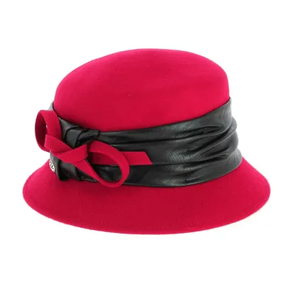 Astrid Wool Felt Cloche Hat in Red - Traclet Reference: 8469 | Traclet Hatshop