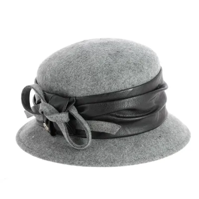 Astrid Wool Felt Cloche Hat in Grey - Traclet Reference: 8468 | Traclet Hatters