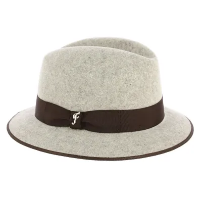 Chapeau Traveller Sylvestre fendu Feutre Laine Beige- Fléchet Reference : 8464 | Chapellerie Traclet