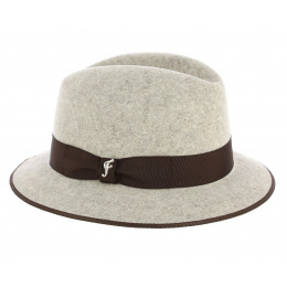 Sylvestre Traveller Split Wool Felt Hat in Beige - Fléchet