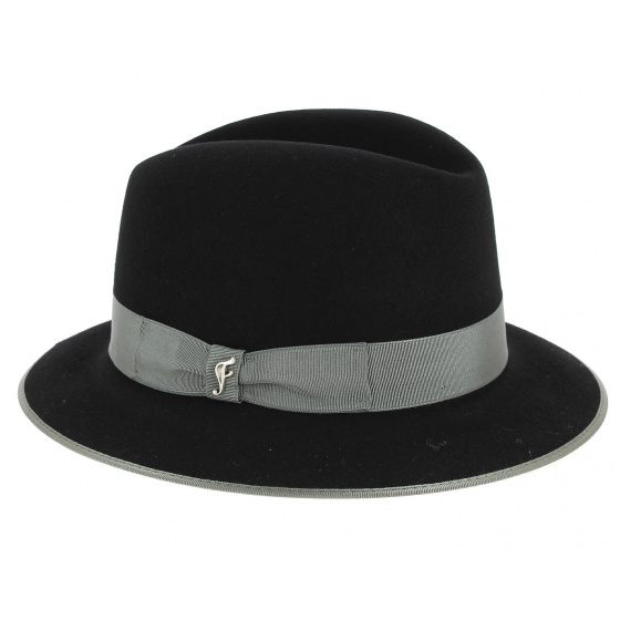 Sylvestre Split Wool Felt Traveller Hat Black - Fléchet