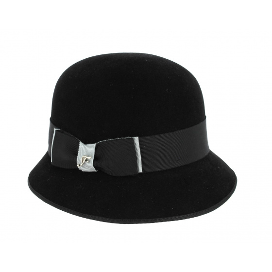 Chapeau Cloche Judith Noir en Feutre Lapin-Fléchet