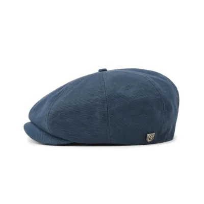 Deep Blue Cotton Brood Flat Cap - Brixton Reference: 8499 | Traclet Hat Shop