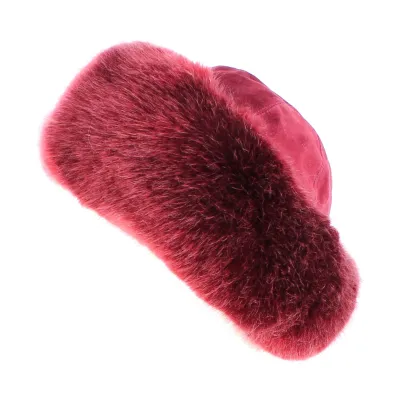 Chaponik Leather & Faux Fur Blue Hat - Traclet Reference: 4448 | Traclet Hat Shop