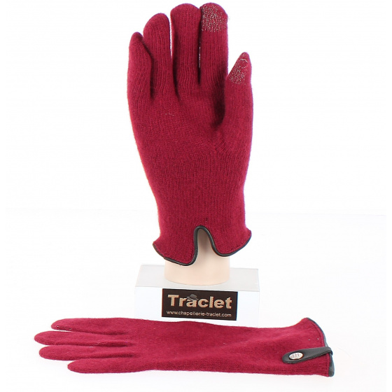 Gants Tactiles Séville Laine & Cachemire Bordeaux & Noir- Traclet Gants Tactiles Séville Laine & Cachemire Bordeaux & Noir- Traclet