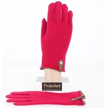 Seville Touch Screen Wool & Cashmere Gloves Red/Brown - Traclet Reference: 8513 | Traclet Hat Shop