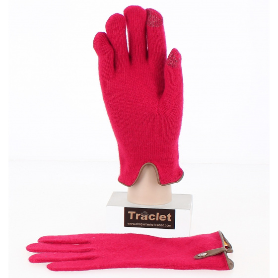 Gants Tactiles Séville Laine & Cachemire Rouge/Marron - Traclet Gants Tactiles Séville Laine & Cachemire Rouge/Marron - Traclet