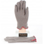 Seville Tactile Gloves in Wool & Cashmere Taupe/Red - Traclet