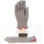 Seville Tactile Gloves Wool & Cashmere Taupe/Red- Traclet