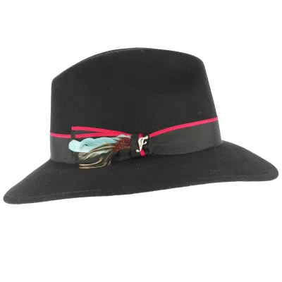 Chapeau Traveller Alberto en Feutre Laine Noir- Fléchet Reference : 8444 | Chapellerie Traclet