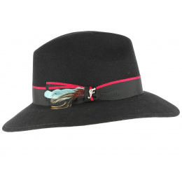 Black Wool Felt Traveller Hat Alberto - Fléchet