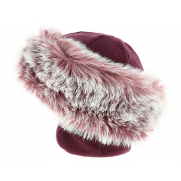 Toque Chamonix Fourrure prune - Traclet