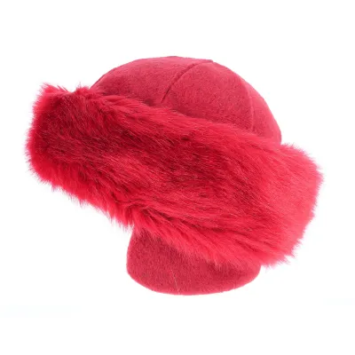 Toque Chamonix made in france Fourrure Rouge - Traclet