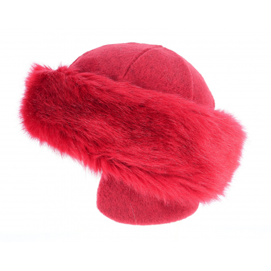 Toque Chamonix made in france Fourrure Rouge - Traclet