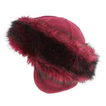 Burgundy Chamonix Fur Beanie - Traclet - women's beanie purchase Reference: 5087 | Chapellerie Traclet