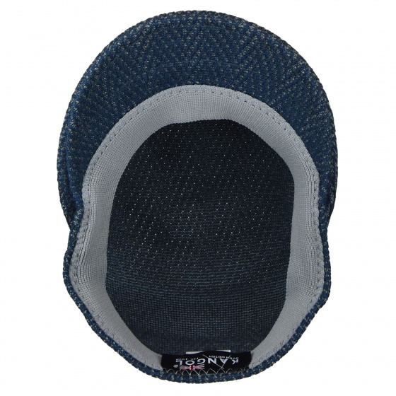 Blue and Gray Herringbone 504 Cap - Kangol