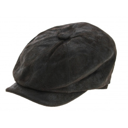 Hatteras Newsboy Chocolate Leather Cap - Aussie Apparel