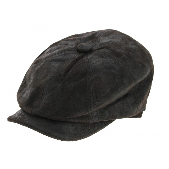 Hatteras Newsboy Chocolate Leather Cap - Aussie Apparel
