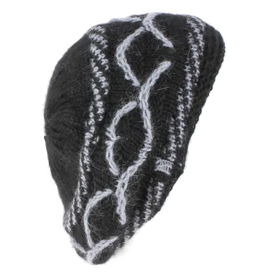 Black Lecce Angora Knit Beret / Hat - Traclet - buy knit beret Reference: 3190 | Chapellerie Traclet