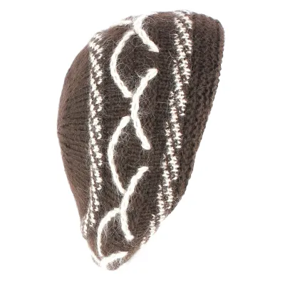 Béret / Bonnet Tricot Angora Lecce Marron - Traclet- achat beret tricot Reference : 3193 | Chapellerie Traclet
