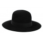 Black Lise Rabbit Felt Wide-Brimmed Hat - Fléchet
