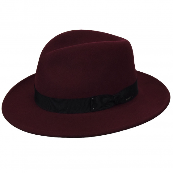 Curtis Fedora Hat Burgundy Felt - Bailey