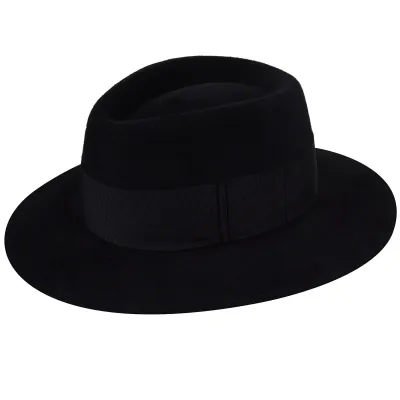 Chapeau Newsten Fedora Noir Feutre Poil- Bailey Reference : 8599 | Chapellerie Traclet