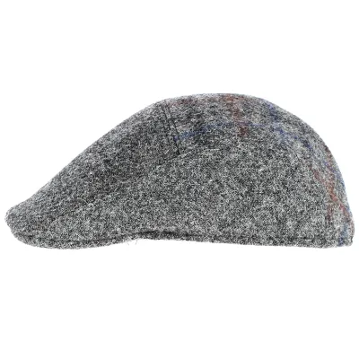 Casquette Plate en Harris Tweed Ascot gris CRAMBES Reference : 54 | Chapellerie Traclet