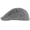 Flat Cap in Harris Tweed Ascot grey CRAMBES Reference: 54 | Traclet Hat Shop
