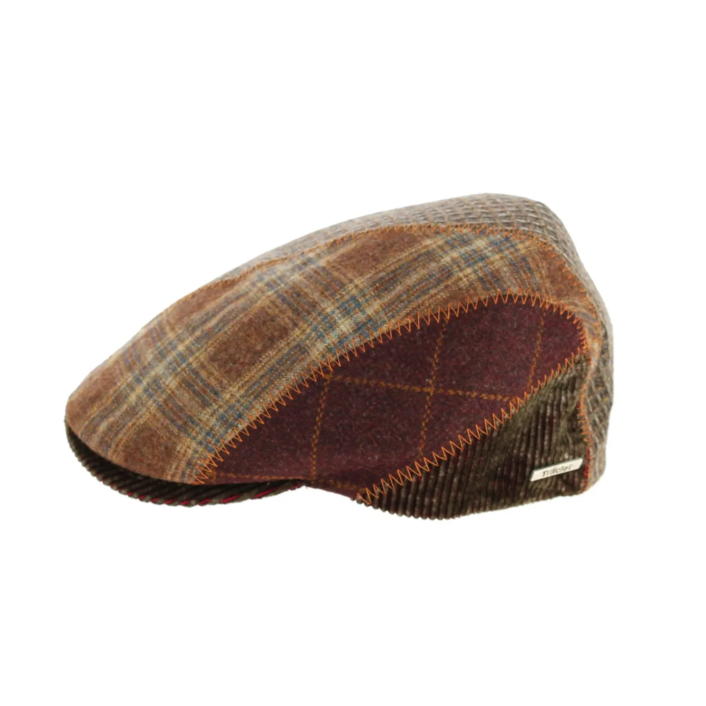 Casquette Simon Patchwork Velours et Laine- Traclet Reference : 8613 | Chapellerie Traclet