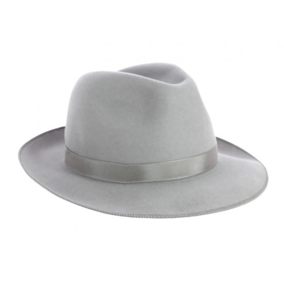 Fedora Hat Le Chazelles Grey Fur Felt - Fléchet Fedora Hat Le Chazelles Grey Fur Felt - Fléchet