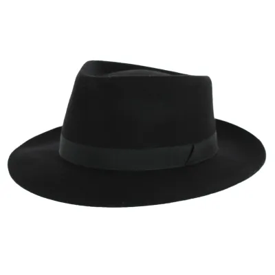 Chapeau Fedora Jacson Noir- Crambes Reference : 8607 | Chapellerie Traclet