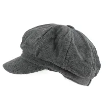 Grey polar fleece newsboy cap Reference: 1557 | Traclet Hat Shop