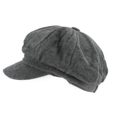 Grey polar fleece newsboy cap Reference: 1557 | Traclet Hat Shop