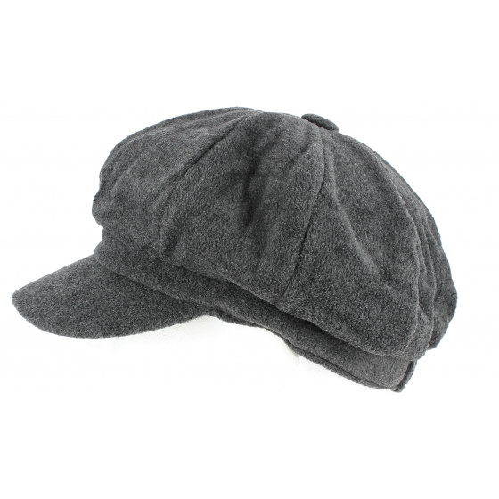 Dark Grey Polar Fleece Newsboy Cap