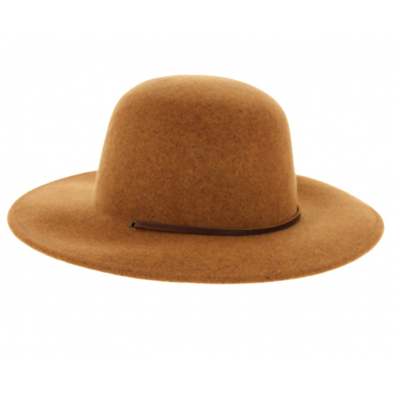 Tiller Wide-Brimmed Wool Felt Hat in Coffee - Brixton