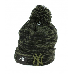 Marl Yankees Khaki and Black Pompom Cap - New Era