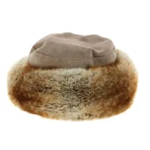 Toque Nastasia Cuir & Fausse Fourrure Beige- Traclet Reference : 8631 | Chapellerie Traclet