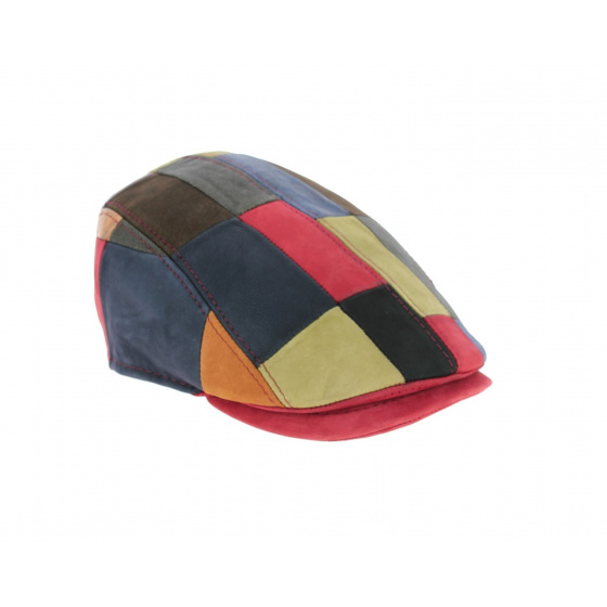 Casquette Plate Chambéon Patchwork Cuir - Fléchet