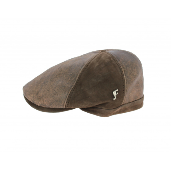 Casquette Plate Lorette Cuir Marron - Fléchet