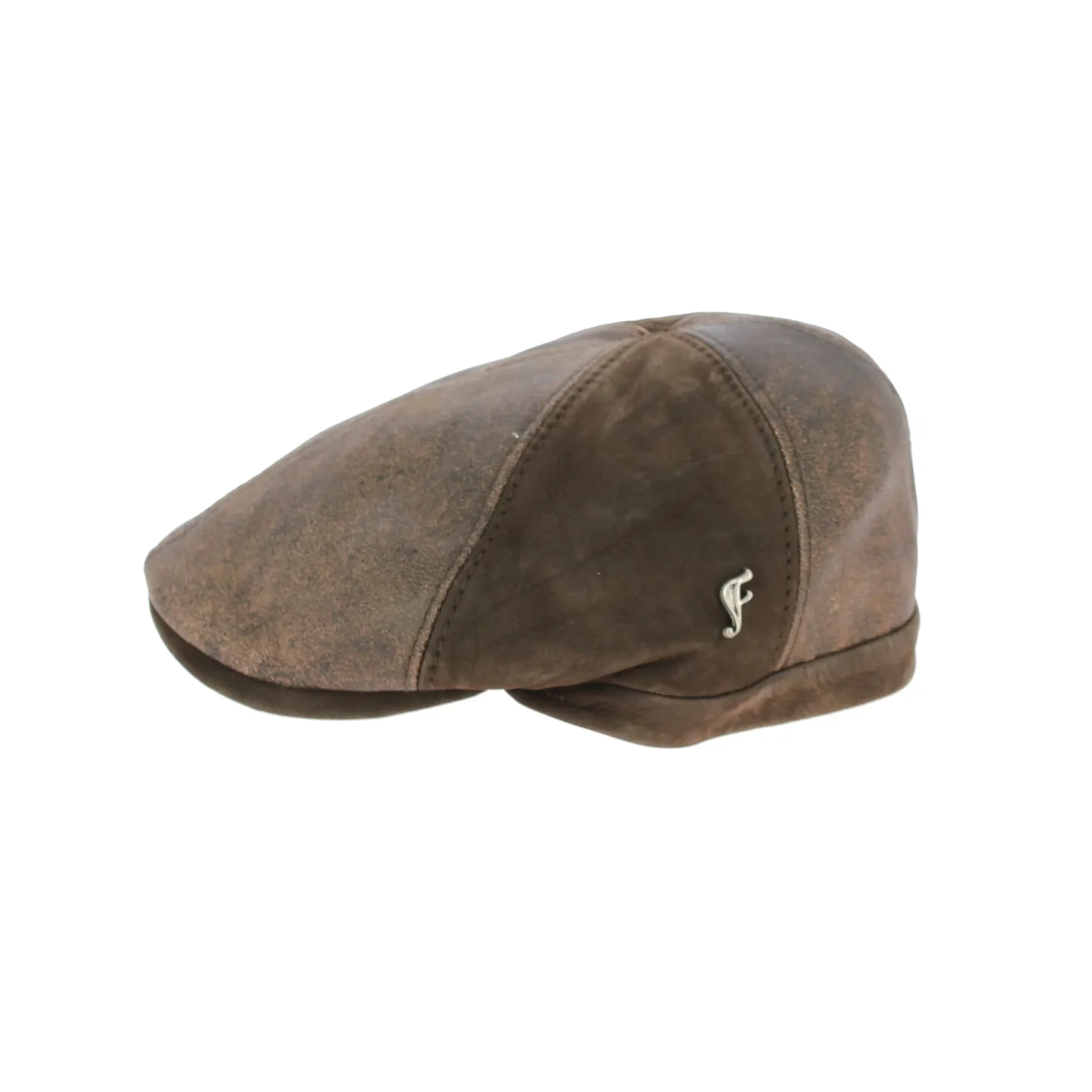Casquette Plate Lorette Cuir Marron- Fléchet Reference : 8653 | Chapellerie Traclet